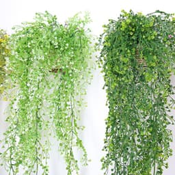 image-Simulation Admiralty willow wall hanging rattan flower vine artificial flower rattan living room wall hanging wall plastic flower artificial flower green plant