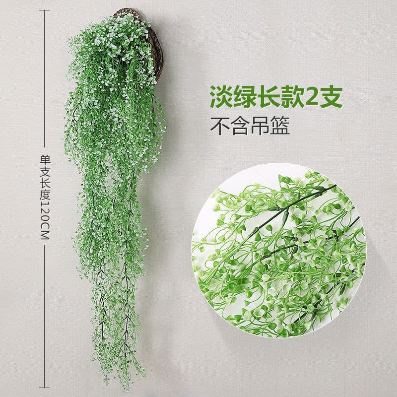 image-Simulation Admiralty willow wall hanging rattan flower vine artificial flower rattan living room wall hanging wall plastic flower artificial flower green plant