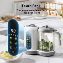 image-Automatic Baby Food Processor - Stainless Steel 1L Mixer