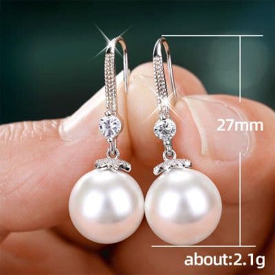 image-Korean temperament net red imitation pearl earrings female simple earrings European and American earrings ear jewelry wholesale