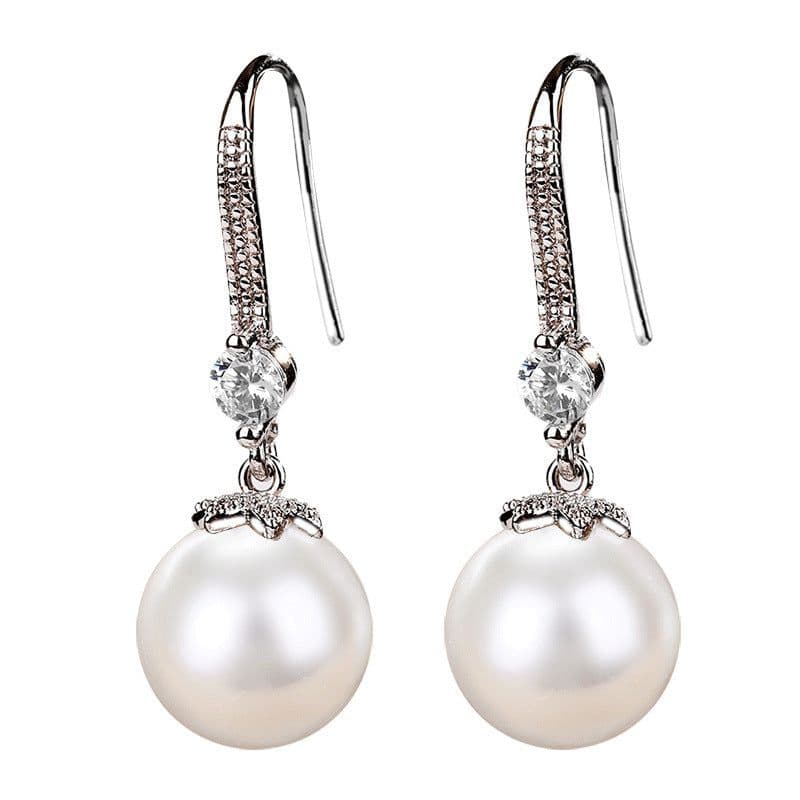 image-Korean temperament net red imitation pearl earrings female simple earrings European and American earrings ear jewelry wholesale