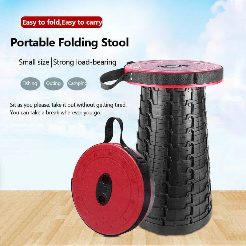 image-Outdoor Furniture Retractable Stool Chairs Portable Stool Lounge Folding Chair Camping Stool Foldable Convenient Fishing Chair