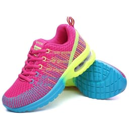 image-Cross-border sports shoes women spring new trend casual shoes 2021 flying woven breathable soft bottom cushion running shoes women's shoes