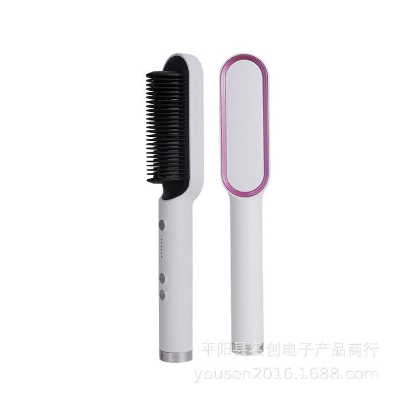 image-Amazon's same hair straightener comb straightener for curly hair dual-use hot air comb electric heating curling iron negative ion does not hurt your hair