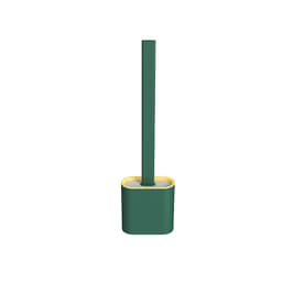 image-Xiangjiayoupin creative wall-mounted crevice long handle toilet brush soft glue brush head set household toilet cleaning brush