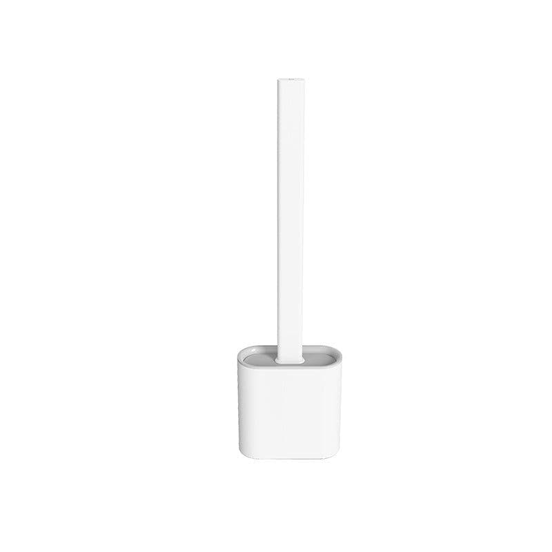 image-Xiangjiayoupin creative wall-mounted crevice long handle toilet brush soft glue brush head set household toilet cleaning brush
