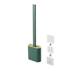 image-Xiangjiayoupin creative wall-mounted crevice long handle toilet brush soft glue brush head set household toilet cleaning brush