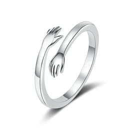 image-New product Mori Department of Love Hug couple rings open mouth rings a pair of simple Korean male and female student bracelets