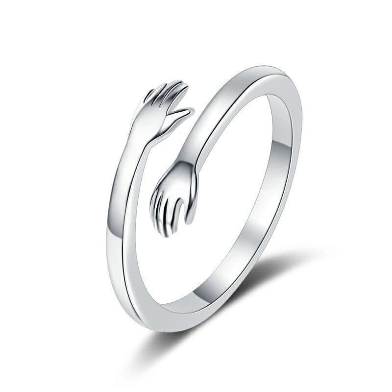 image-New product Mori Department of Love Hug couple rings open mouth rings a pair of simple Korean male and female student bracelets