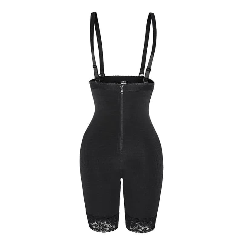 image-Cross-border elastic mesh high waist abdomen butt lifter suspenders waist body sculpting ladies corset