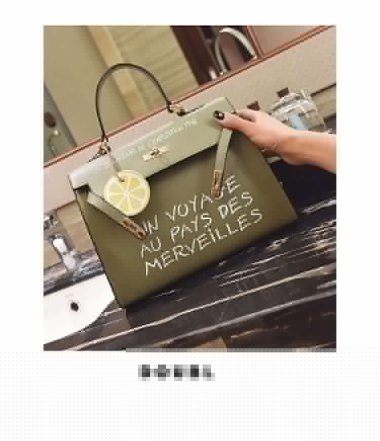 image-New wild women's bag trend PU bag simple Kelly letter handbag fashion casual shoulder Messenger bag wholesale