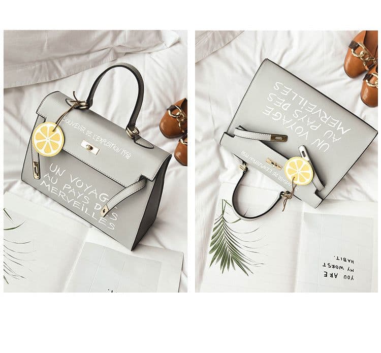 image-New wild women's bag trend PU bag simple Kelly letter handbag fashion casual shoulder Messenger bag wholesale