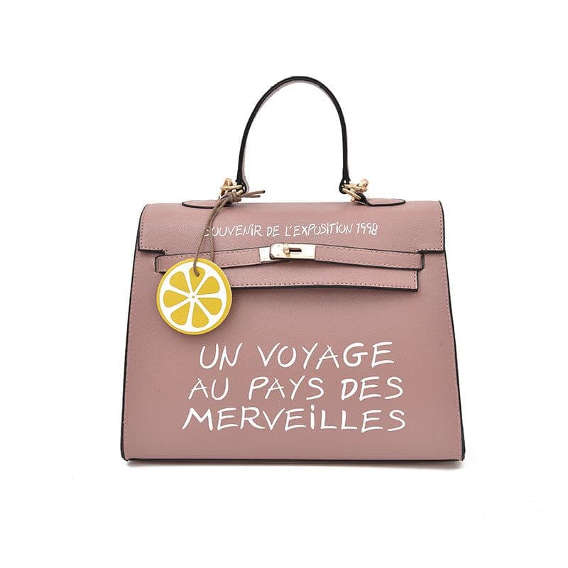image-New wild women's bag trend PU bag simple Kelly letter handbag fashion casual shoulder Messenger bag wholesale