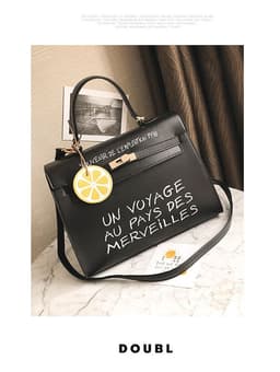 image-New wild women's bag trend PU bag simple Kelly letter handbag fashion casual shoulder Messenger bag wholesale