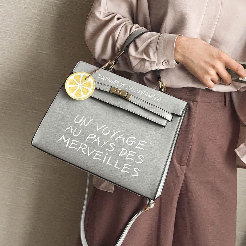 image-New wild women's bag trend PU bag simple Kelly letter handbag fashion casual shoulder Messenger bag wholesale