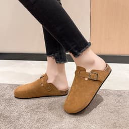 image-Baotou slippers female couple cork drag wish cross-border large size foreign trade Roman shoes casual half drag lazy shoes tide