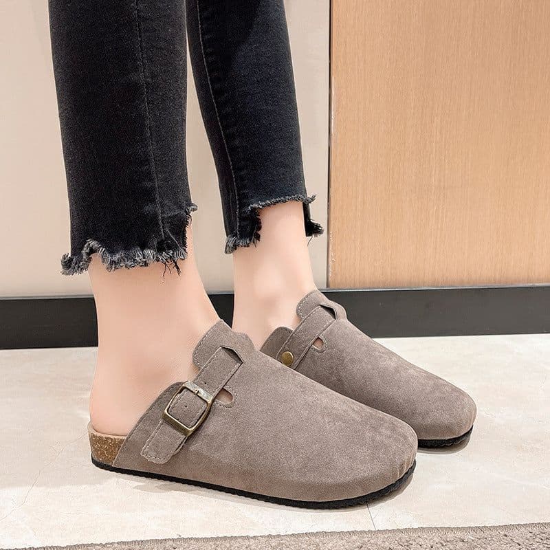 image-Baotou slippers female couple cork drag wish cross-border large size foreign trade Roman shoes casual half drag lazy shoes tide