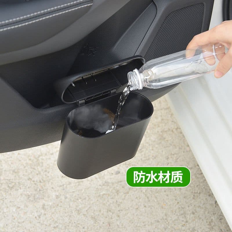 image-Car flip trash can hanging bucket seat back car door mini portable storage storage box garbage umbrella bucket