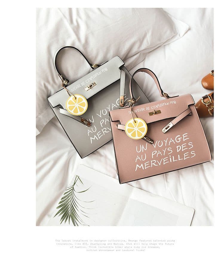 image-New wild women's bag trend PU bag simple Kelly letter handbag fashion casual shoulder Messenger bag wholesale