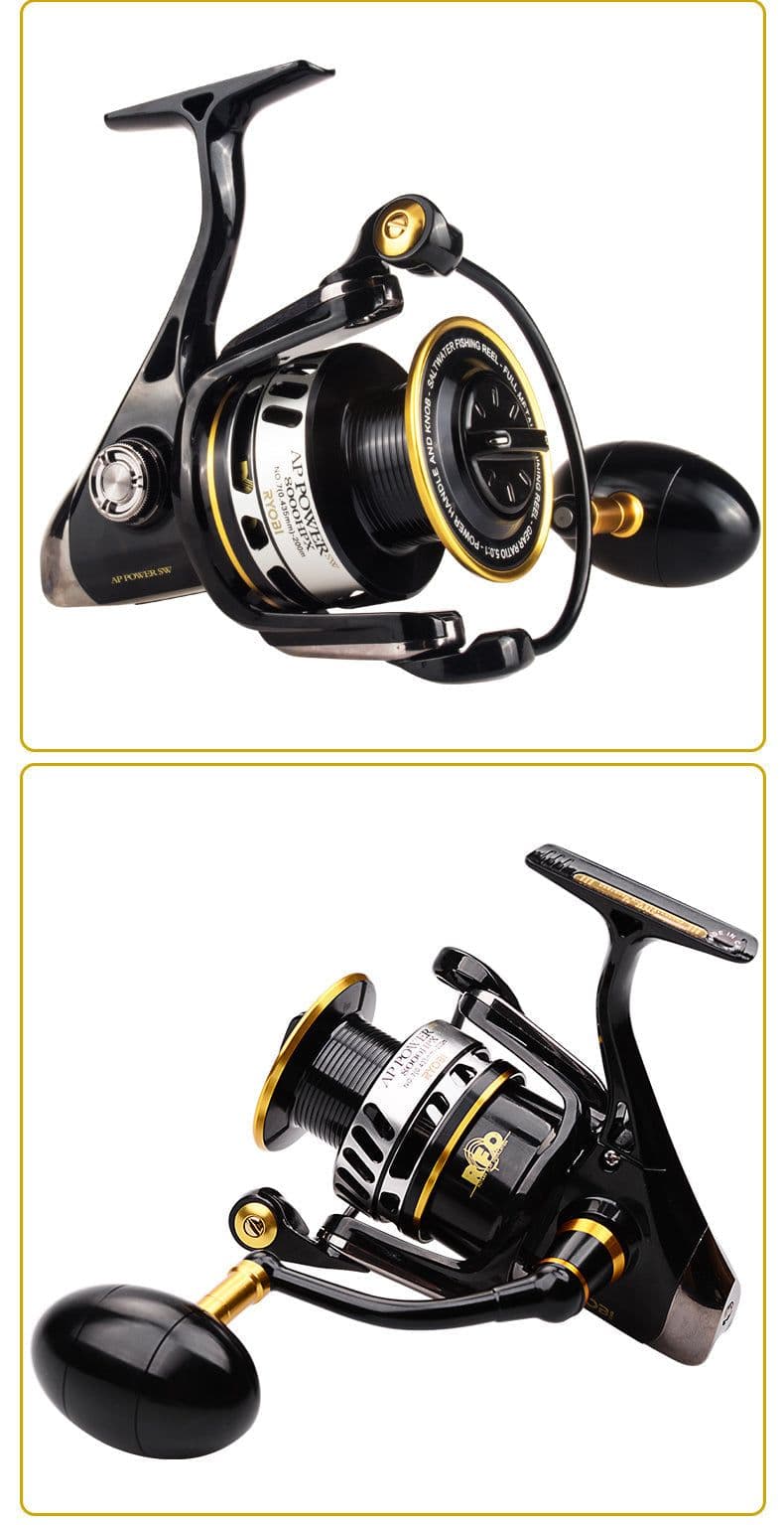 image-AP POWER SW Spinning Fishing Reels 6000/8000/10000 Gear Ratio 5.0:1