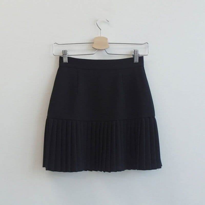 image-Chiffon shirt suit female spring and autumn temperament two-piece design double-layer doll collar top half-length pleated skirt