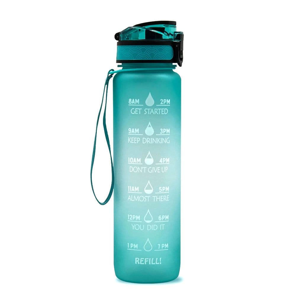 image-Plastic bottle frosted gradient bouncing cup water bottle sports bottle space cup travel cup