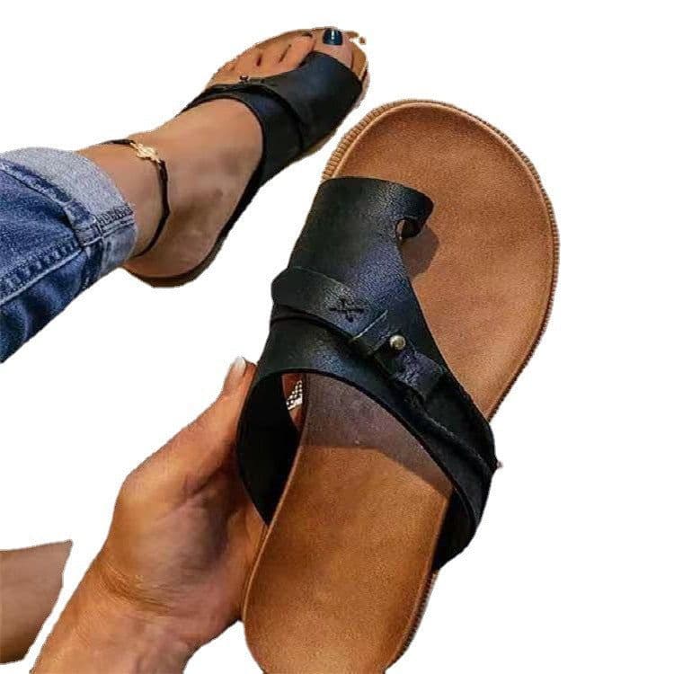 image-2021 foreign trade plus size spring and summer leisure breathable set of toe sandals and slippers viscose shoes cross-border new spot beach sandals