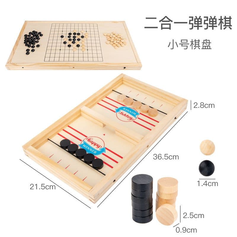 image-Factory direct sales of wooden bouncing chess cross-border catapult game parent-child interactive tabletop battle game Bumper chess toy