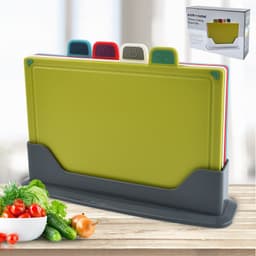 image-Plastic sorting cutting board 4-piece set of household baby supplementary food cutting fruit cutting board kitchen cutting vegetable sorting cutting board set