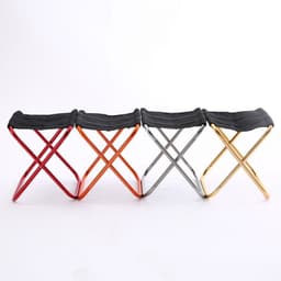 image-Outdoor fishing folding stool chair portable pony stool stainless steel fishing folding backrest chair factory wholesale