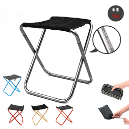 image-Outdoor fishing folding stool chair portable pony stool stainless steel fishing folding backrest chair factory wholesale