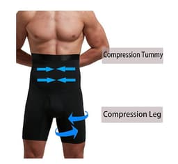 image-Spot European and American men's silicone non-slip high waist slim body shaping pants boxer briefs belly shaping shorts