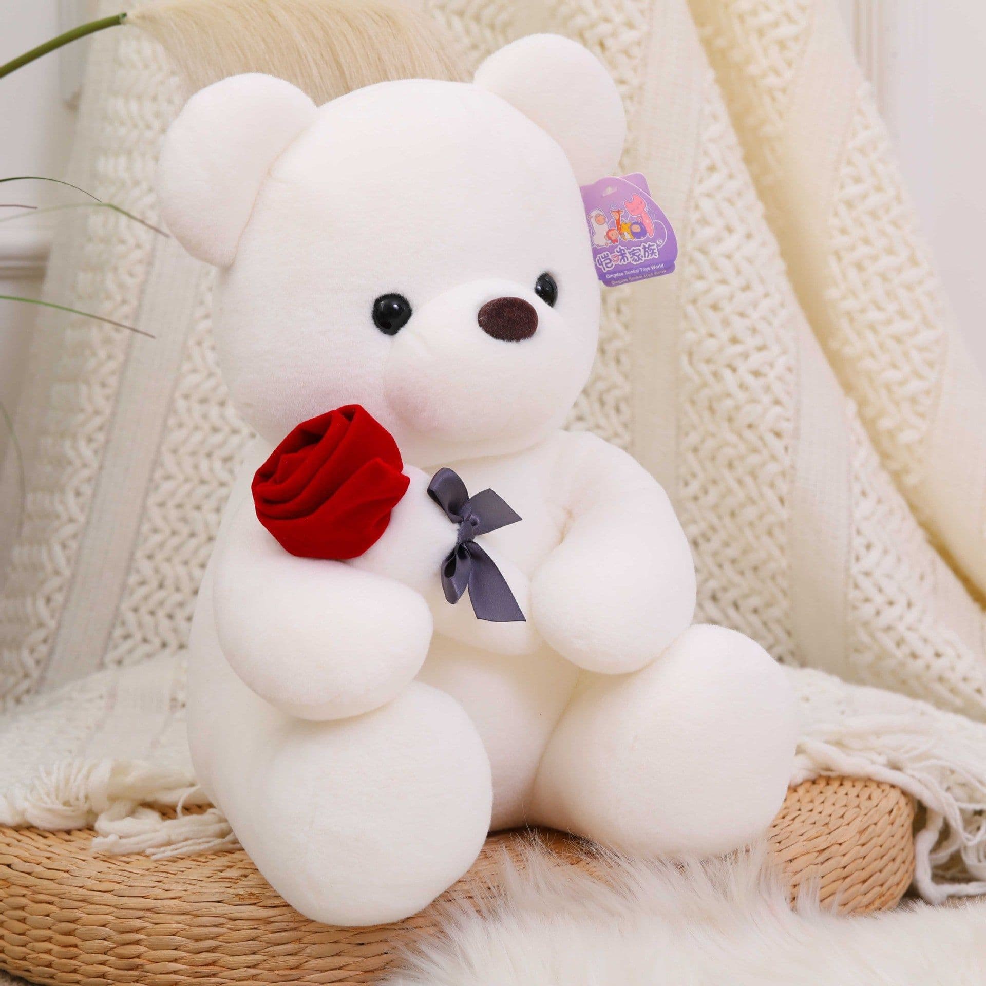 image-Manufacturers wholesale new rose teddy bear plush toys for girls Valentine's Day gift bear pillow doll