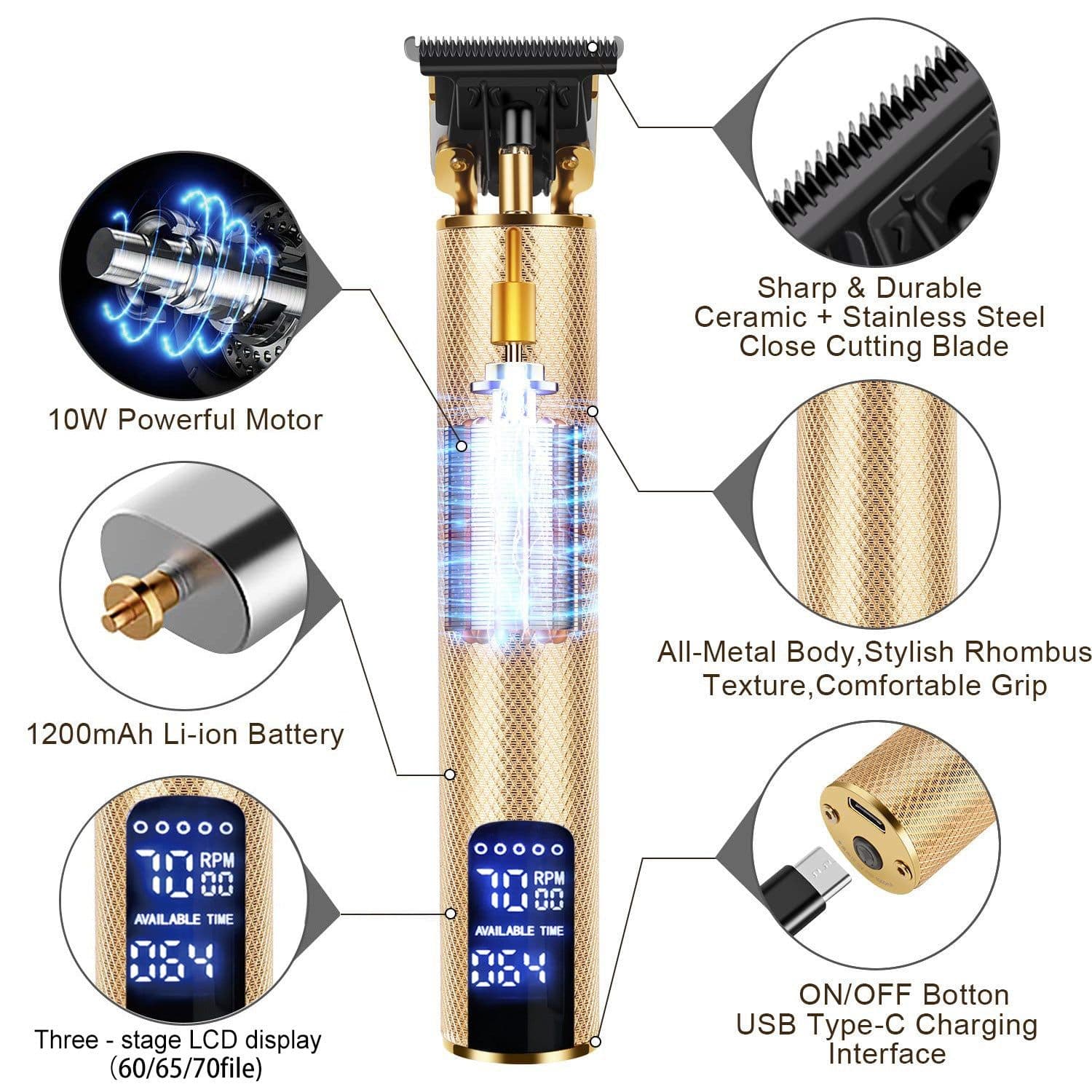 image-Cross-border Amazon electric hair clipper electric hair clippers LCD LCD carving knife USB charging oil clip hair clippers