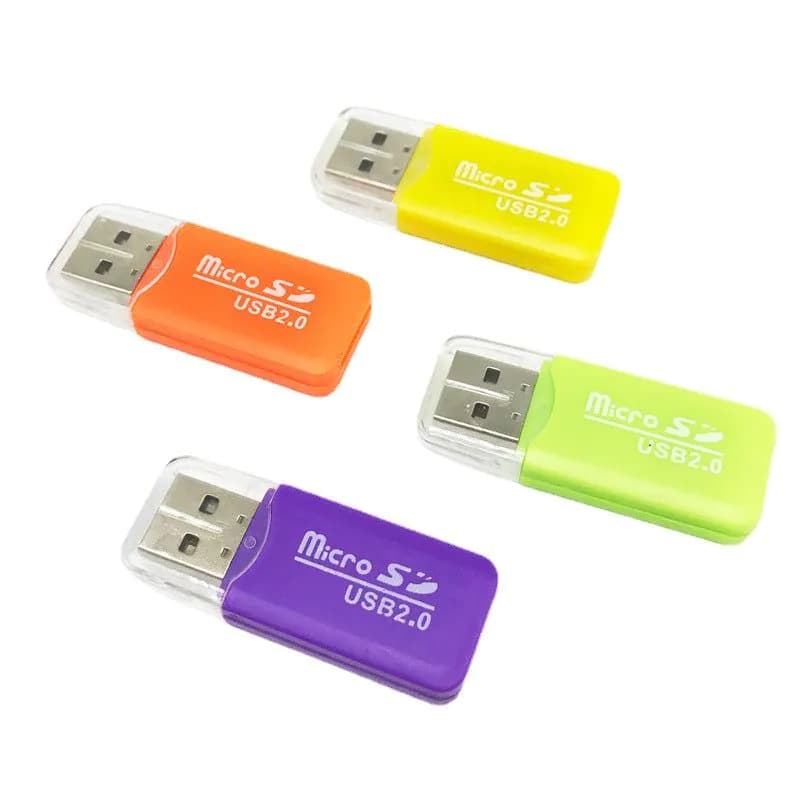image-Mobile phone card reader USB2.0 medium speed download multi-color SD card reader TF card mobile phone memory card u disk USB