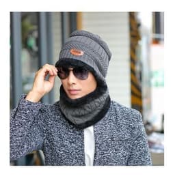 image-Winter hat pullover cap bib suit plus velvet thick woolen cap men's Korean version autumn and winter men's and women's knitted hat