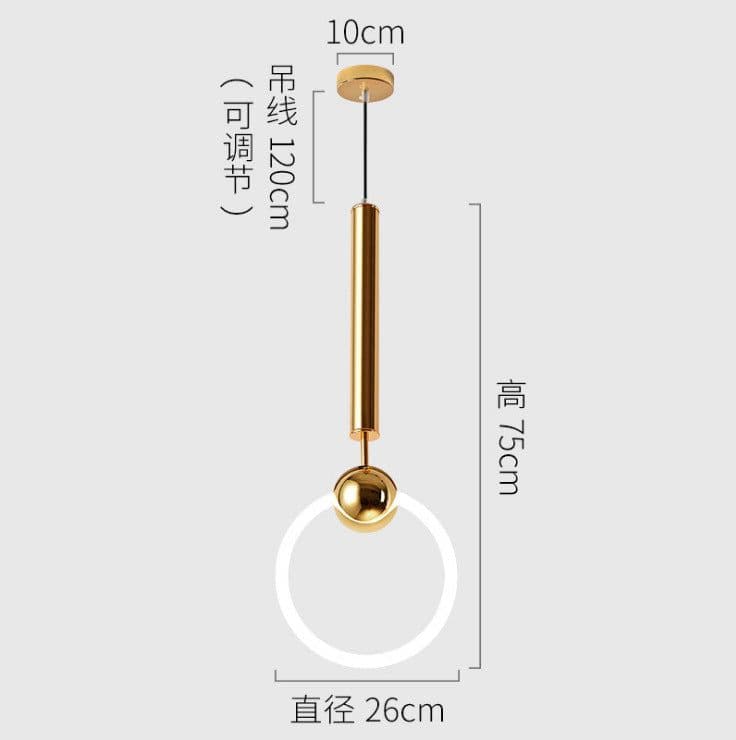 image-Nordic macarons modern minimalist ring chandelier, round single head personality creative iron art dining chandelier wholesale
