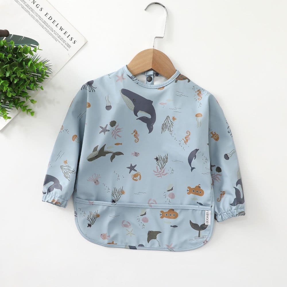 image-Children's waterproof anti-clothing bib baby eating bib super soft waterproof baby meal pocket anti-dirty feeding