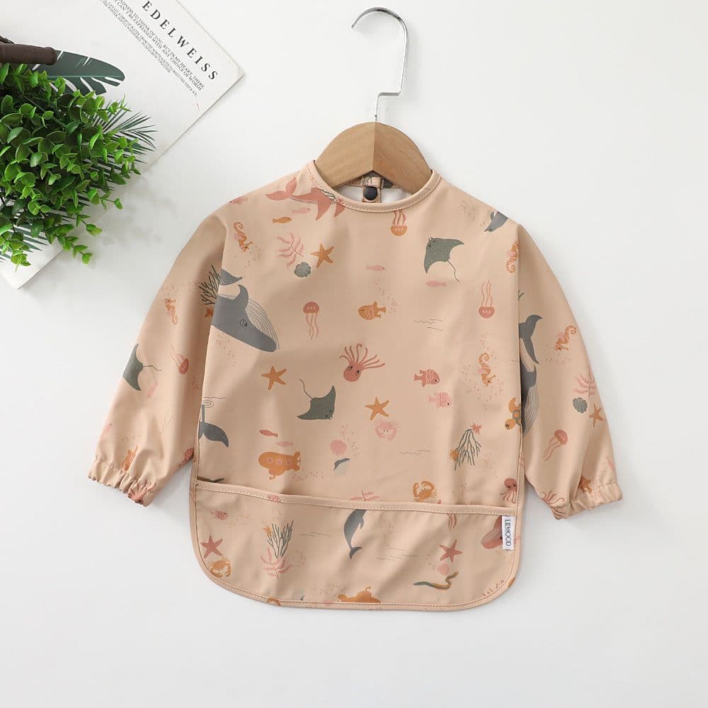 image-Children's waterproof anti-clothing bib baby eating bib super soft waterproof baby meal pocket anti-dirty feeding
