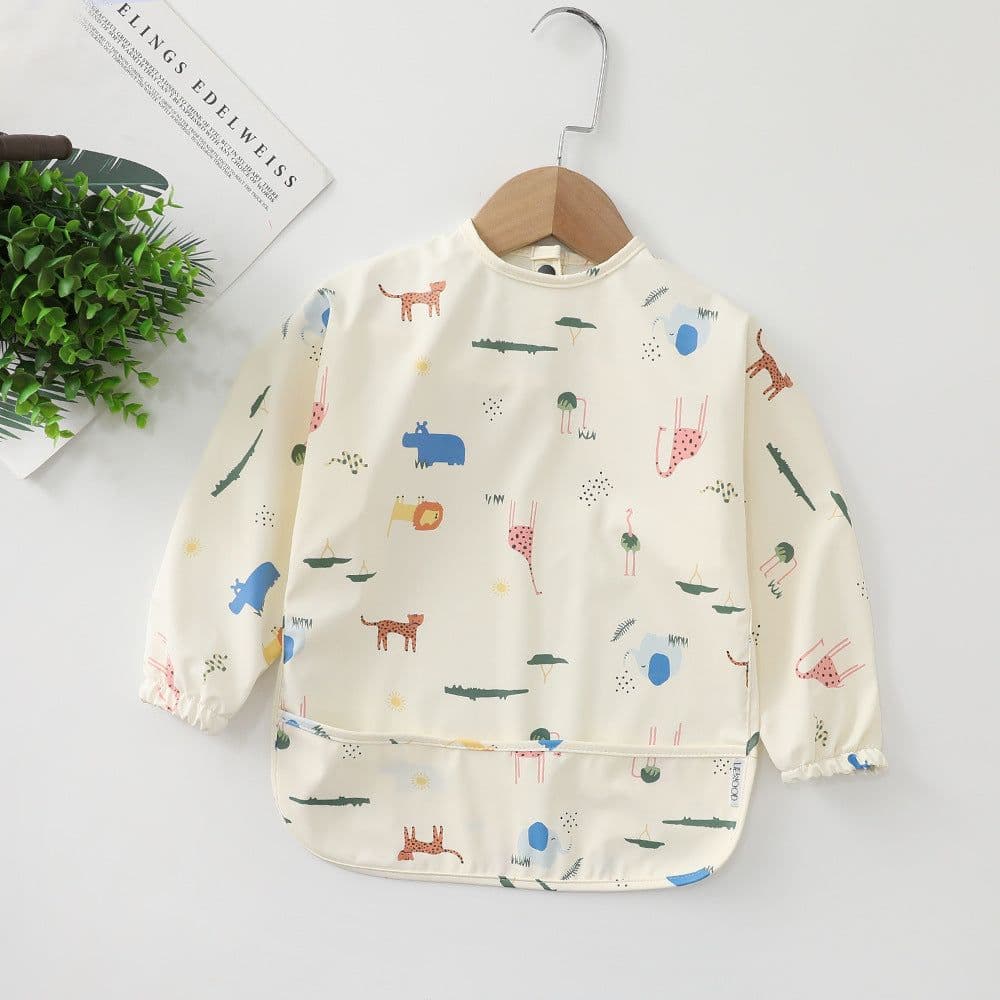 image-Children's waterproof anti-clothing bib baby eating bib super soft waterproof baby meal pocket anti-dirty feeding