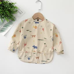 image-Children's waterproof anti-clothing bib baby eating bib super soft waterproof baby meal pocket anti-dirty feeding