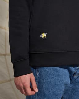 image-Bee Embroidered Sweatshirt Black
