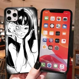 image-Horror comics junji ito Tomie Tees suitable for Samsung S21U mobile phone case black matte soft protection