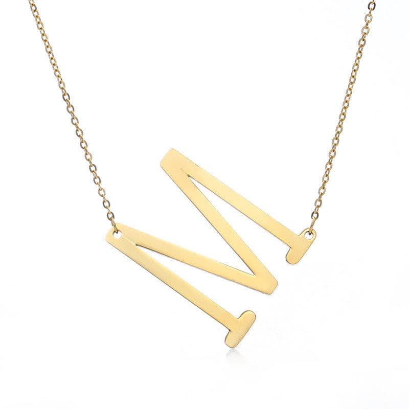 image-Fabulous Rose Gold Plated Stainless Steel Initial Letter Pendant Necklace