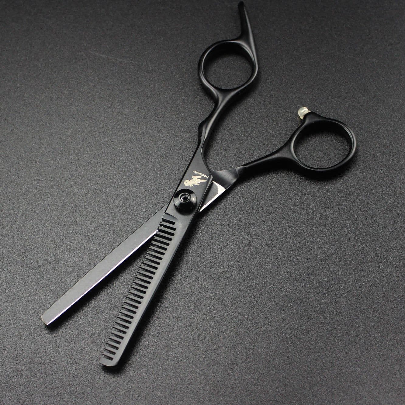image-6.0 inch high screw black black gold paint hairdressing scissors barber scissors flat scissors bangs scissors thinning scissors