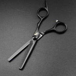 image-6.0 inch high screw black black gold paint hairdressing scissors barber scissors flat scissors bangs scissors thinning scissors