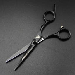 image-6.0 inch high screw black black gold paint hairdressing scissors barber scissors flat scissors bangs scissors thinning scissors
