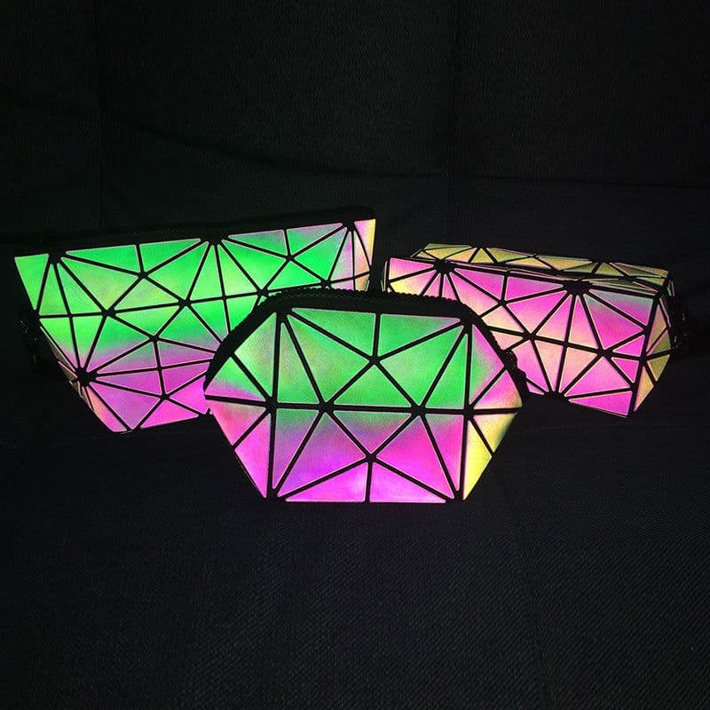 image-New net celebrity pvc cosmetic bag large capacity rhomboid ladies storage bag custom cosmetic bag pencil case portable small