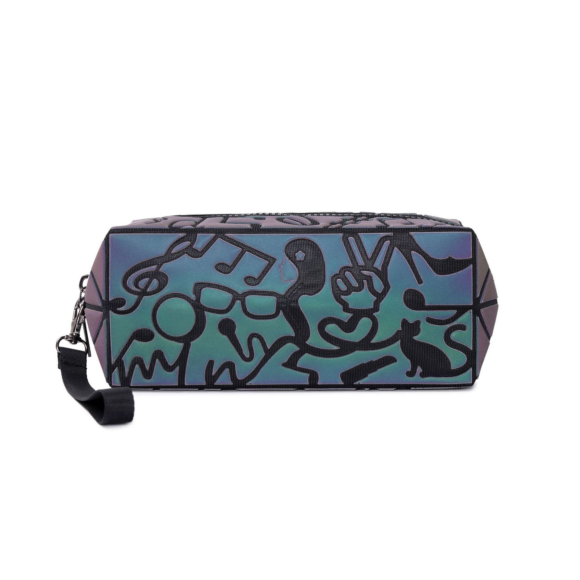 image-New net celebrity pvc cosmetic bag large capacity rhomboid ladies storage bag custom cosmetic bag pencil case portable small