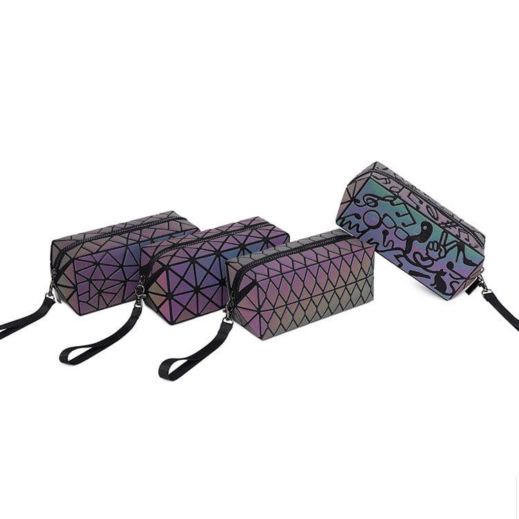 image-New net celebrity pvc cosmetic bag large capacity rhomboid ladies storage bag custom cosmetic bag pencil case portable small